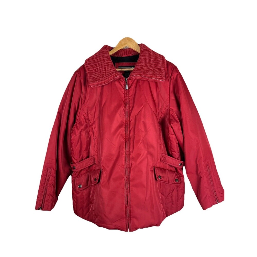 Venezia Womens Red Puffer Jacket Plus Size 18/20 Insulated Winter Coat